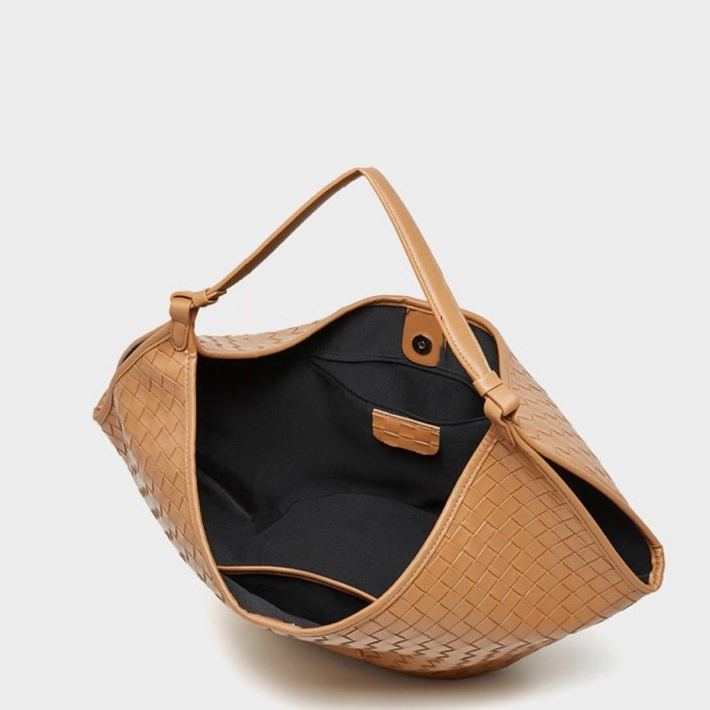 Women's Genuine Leather Woven Commuter Bag