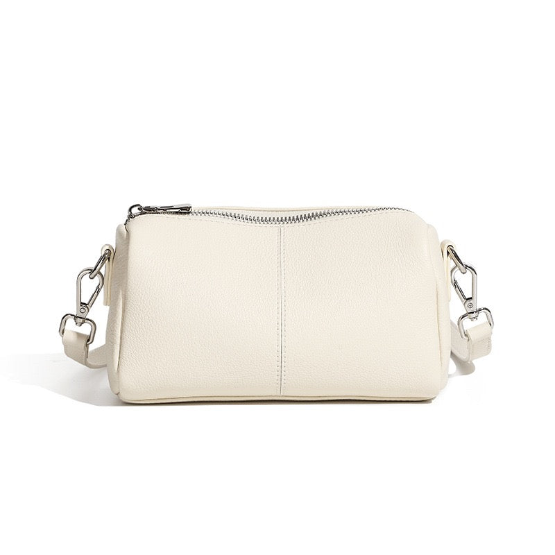 Women's Top Grain Soft Cowhide Cylinder Clutch Bag