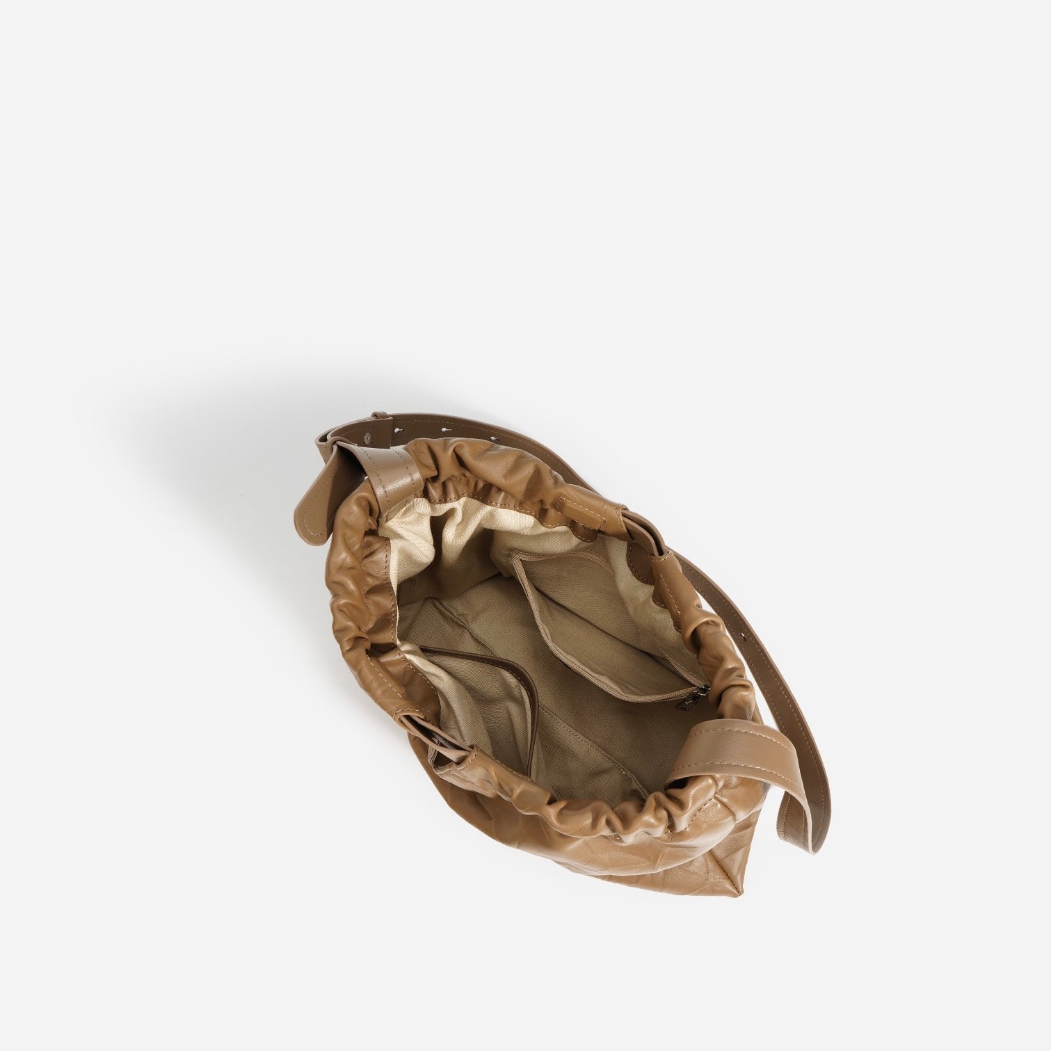 Women’s Genuine Leather Lazy Style Drawstring Crossbody Bag