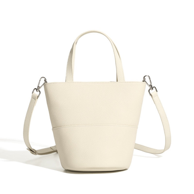 Women's Genuine Leather Minimalist Crossbody Bucket Bag