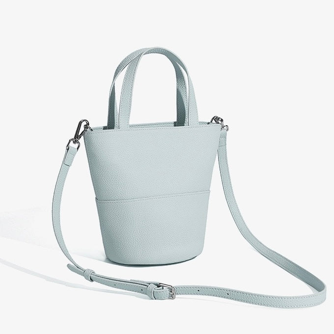 Women's Genuine Leather Minimalist Crossbody Bucket Bag