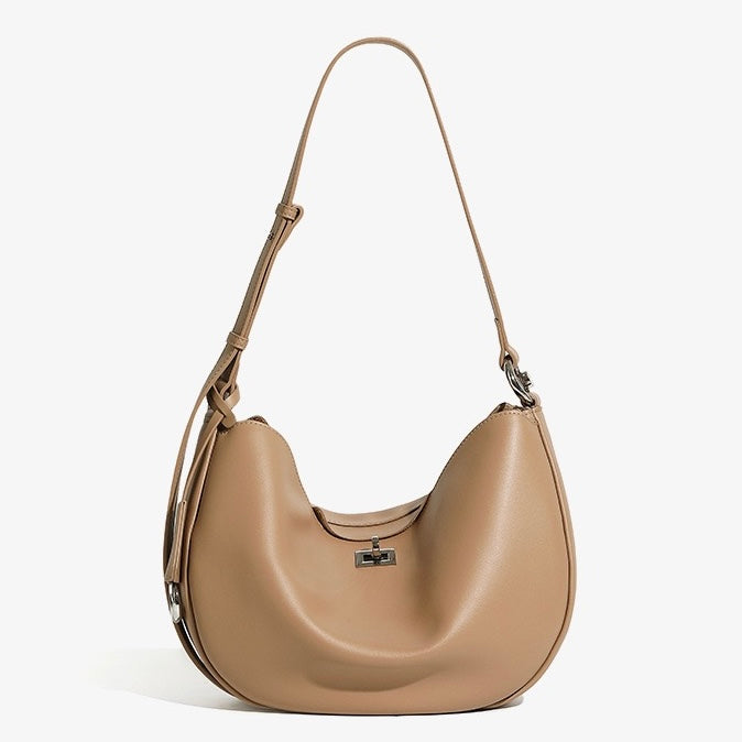 Women's Genuine Leather Designer Casual Crescent Bag