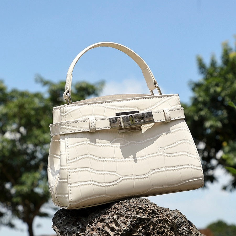 Women's Genuine Leather Crocodile Pattern Luxury Niche Handbag
