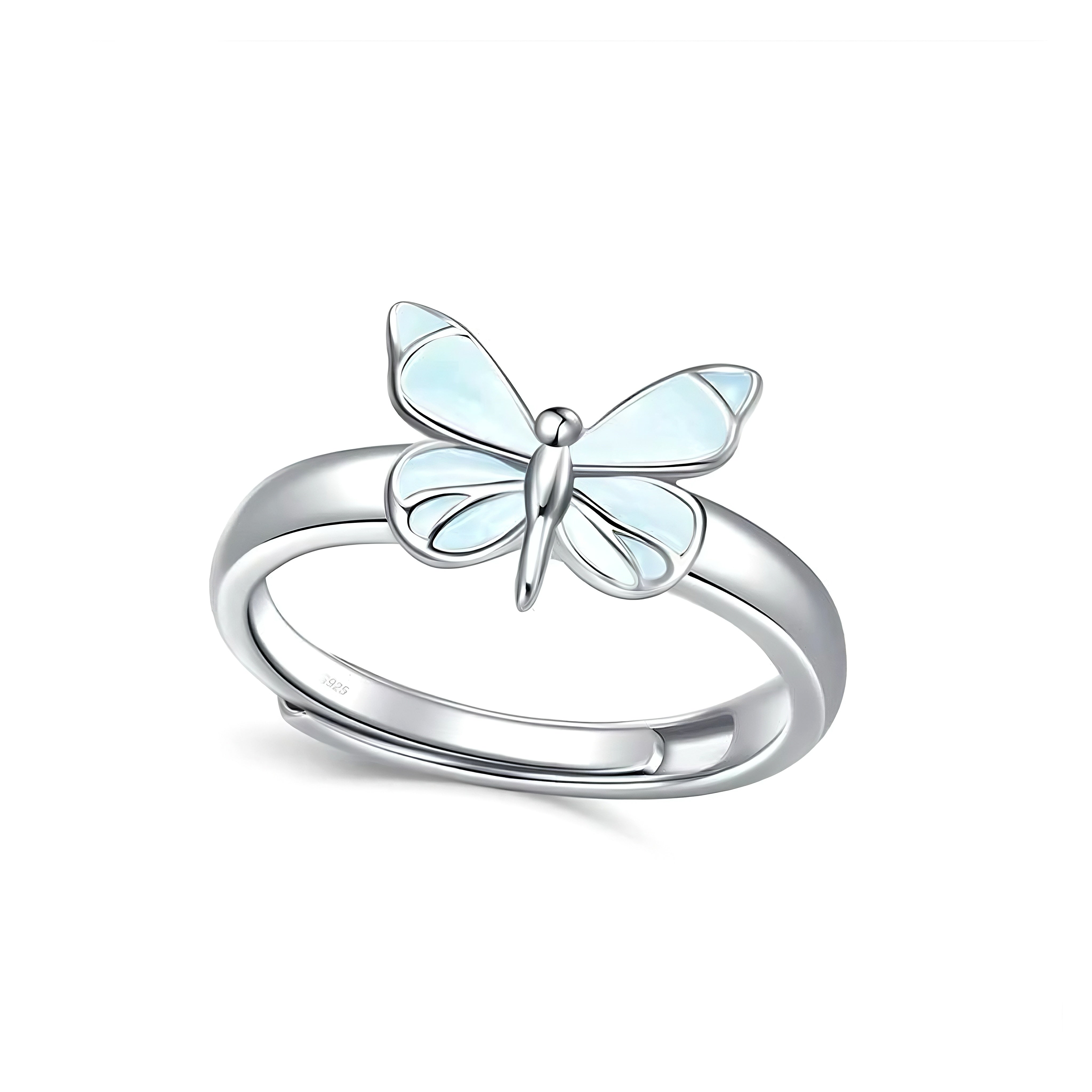 Luminous Dream Blue Butterfly Ring