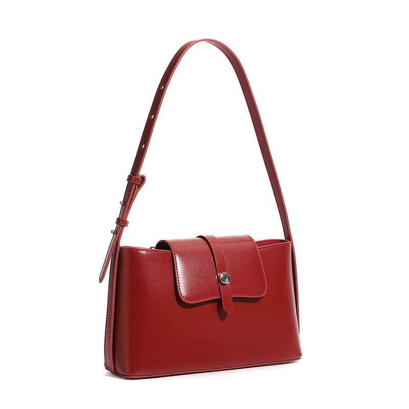 Commuter Elegant Versatile Handheld Shoulder Leather Bag