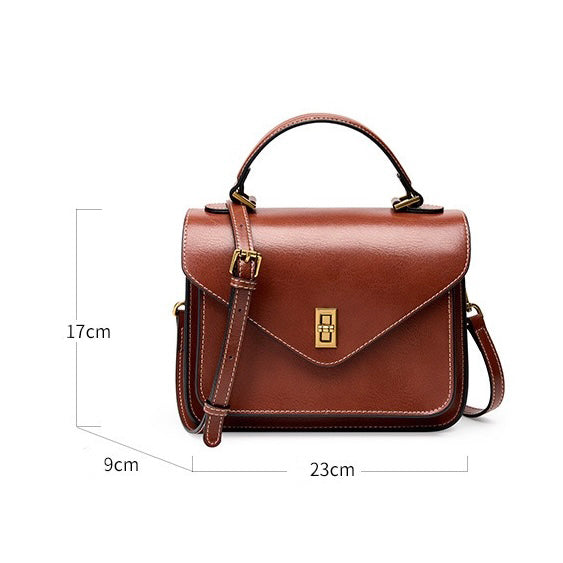 Women’s Genuine Leather Postman Crossbody Shoulder Tote Bag in Elegant