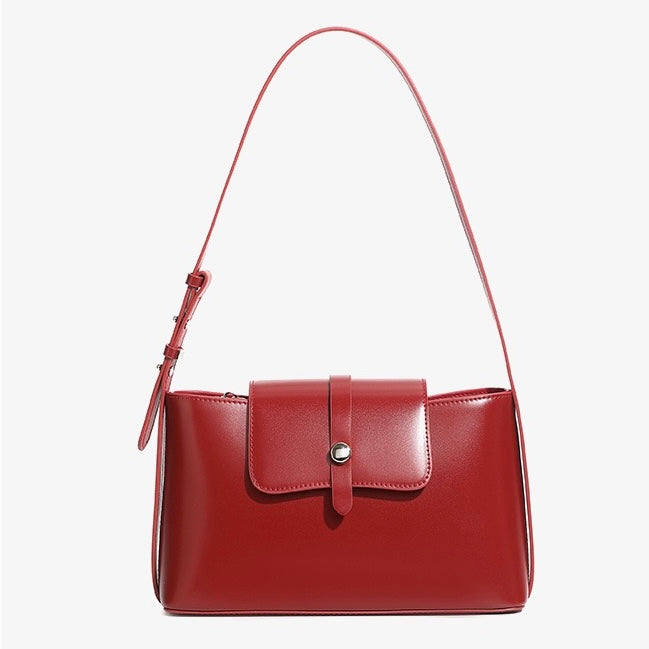Commuter Elegant Versatile Handheld Shoulder Leather Bag