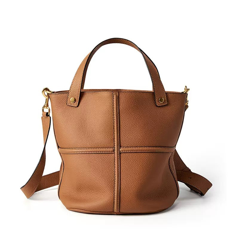 Women’s Genuine Leather Large Capacity Bucket Bag