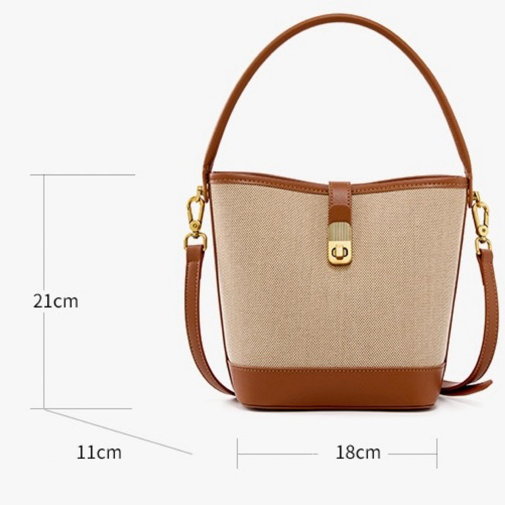 Niche Commuter Color Block Woven Shoulder Bag