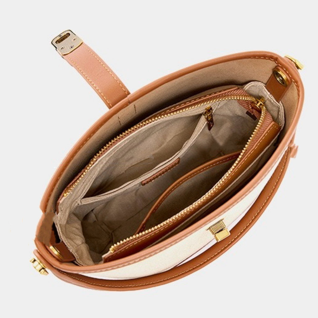 Niche Commuter Color Block Woven Shoulder Bag