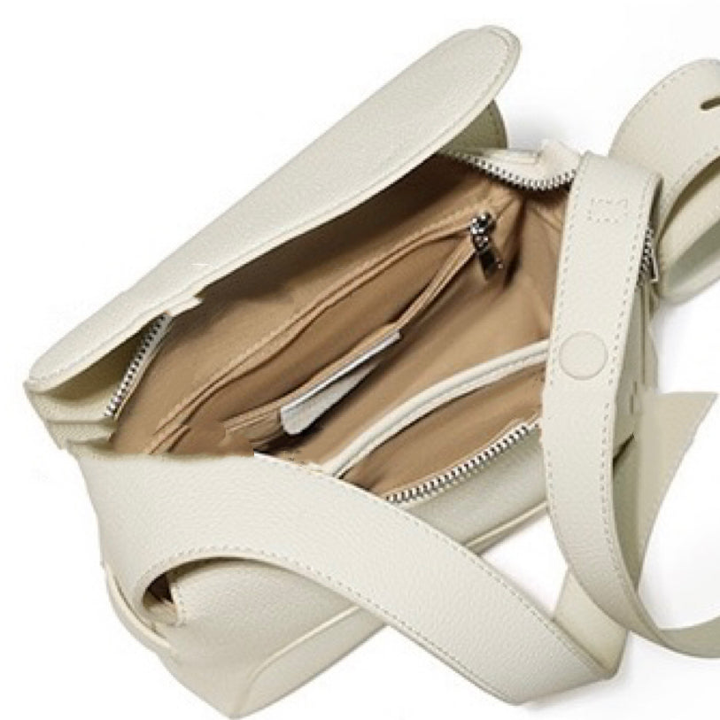 Women's Luxe Grained Leather Asymmetric Crossbody Bag