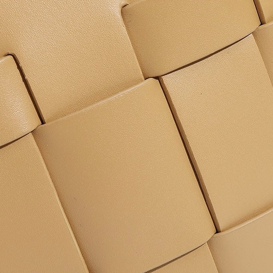 Women's Handmade Genuine Leather Woven Picnic Basket Bag With Cute Panda Charm