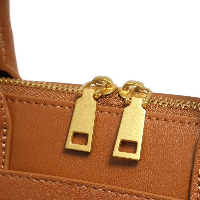 Women's Genuine Leather Shell Bag Vintage Elegant Top Handle Shoulder Crossbody Bag