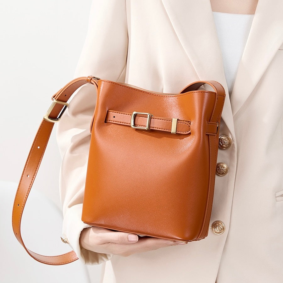 Women's Genuine Leather Vintage Shoulder Bucket Bag