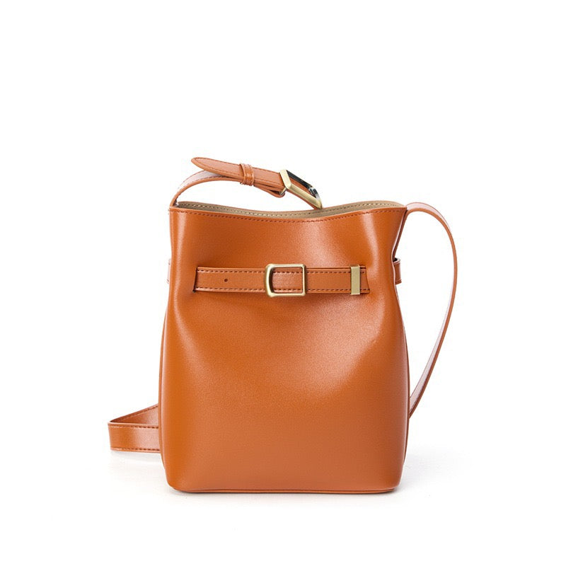 Women's Genuine Leather Vintage Shoulder Bucket Bag