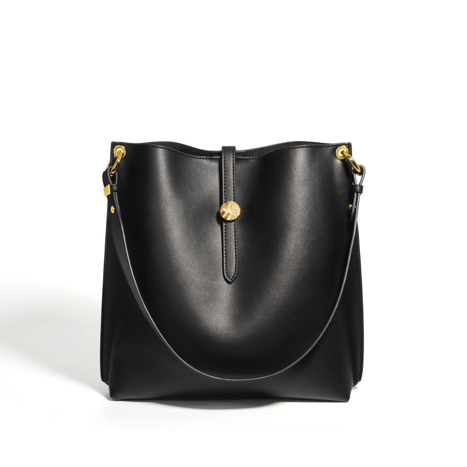 Women’s Genuine Leather Commuter Bucket Tote Bag