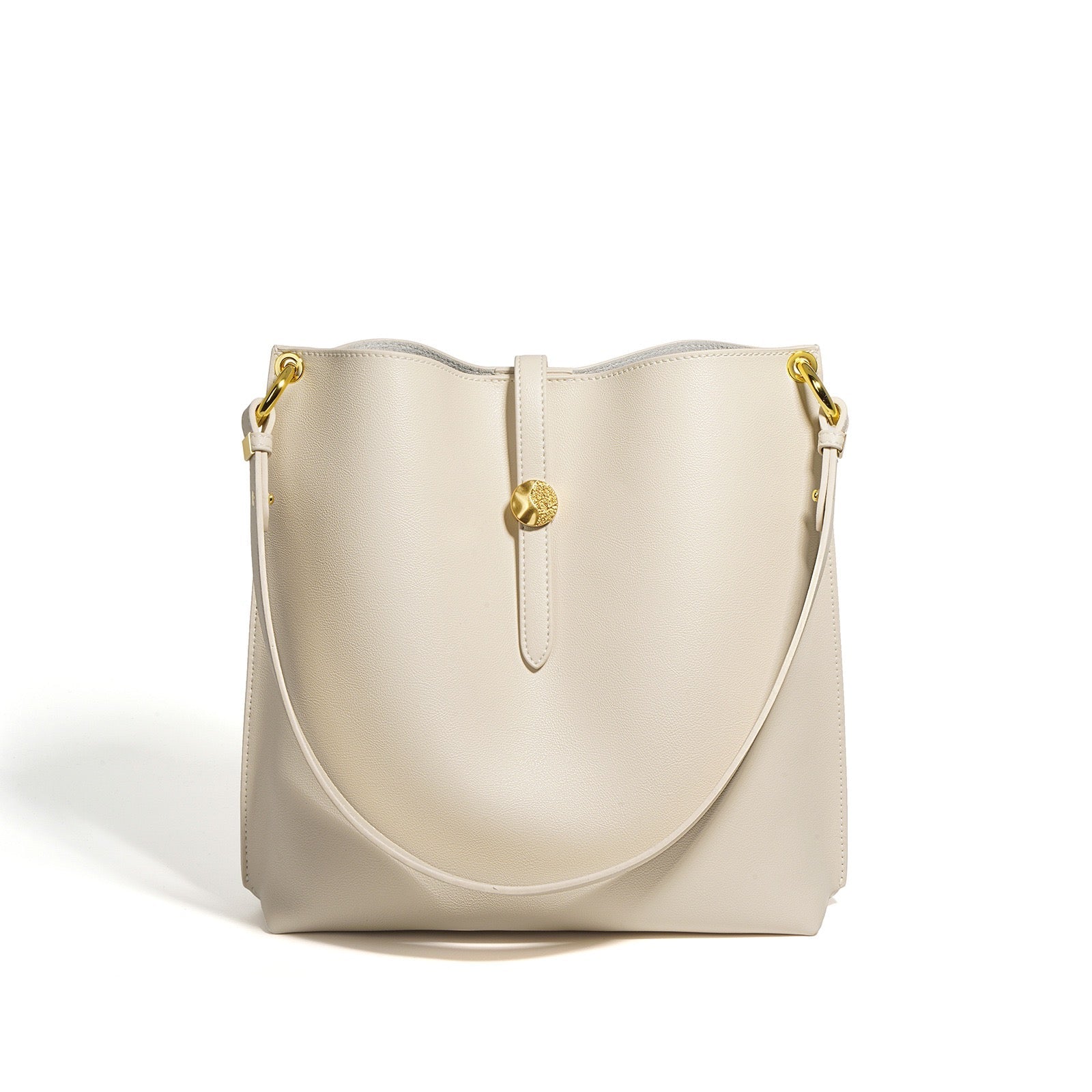 Women’s Genuine Leather Commuter Bucket Tote Bag