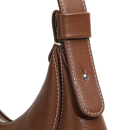 Women's Genuine Leather Niche Crescent Vintage Shoulder Crossbody Bag