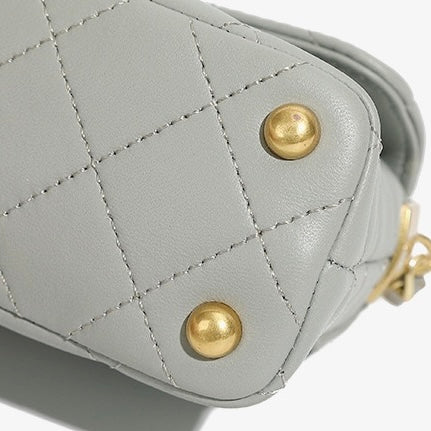 Women’s Genuine Leather Quilted Chain Shoulder Crossbody Bag