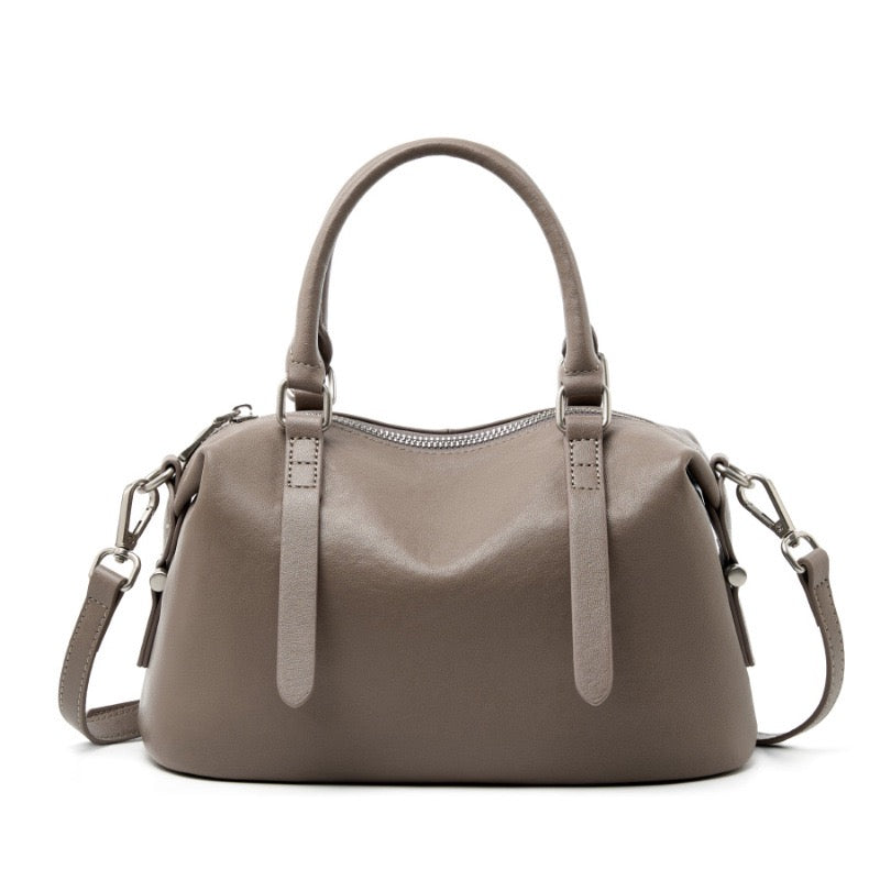 Top Grain Leather Vintage Fashion Pillow Handbag Crossbody Bag