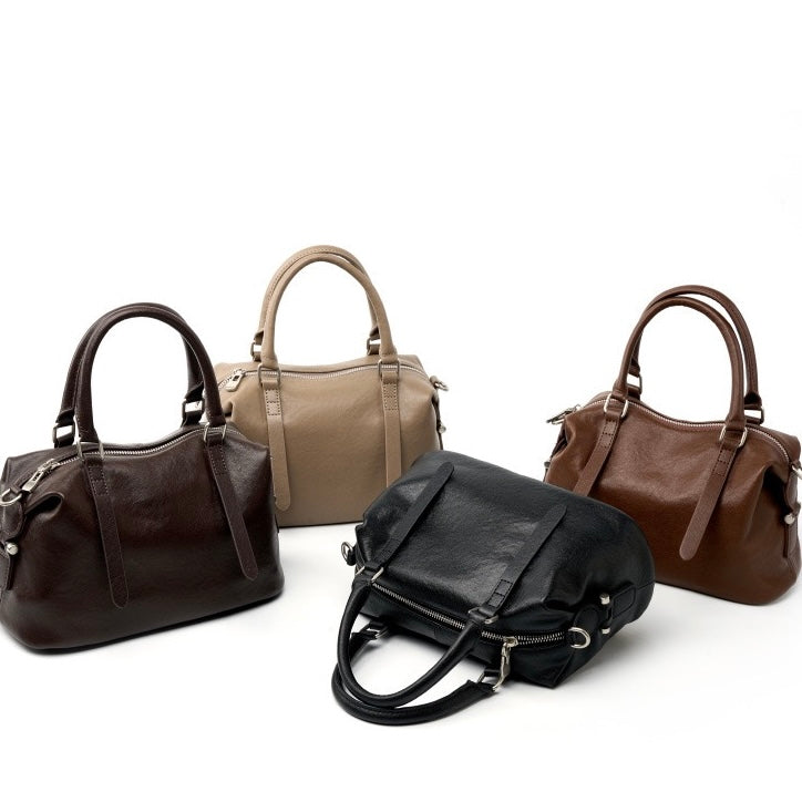 Top Grain Leather Vintage Fashion Pillow Handbag Crossbody Bag