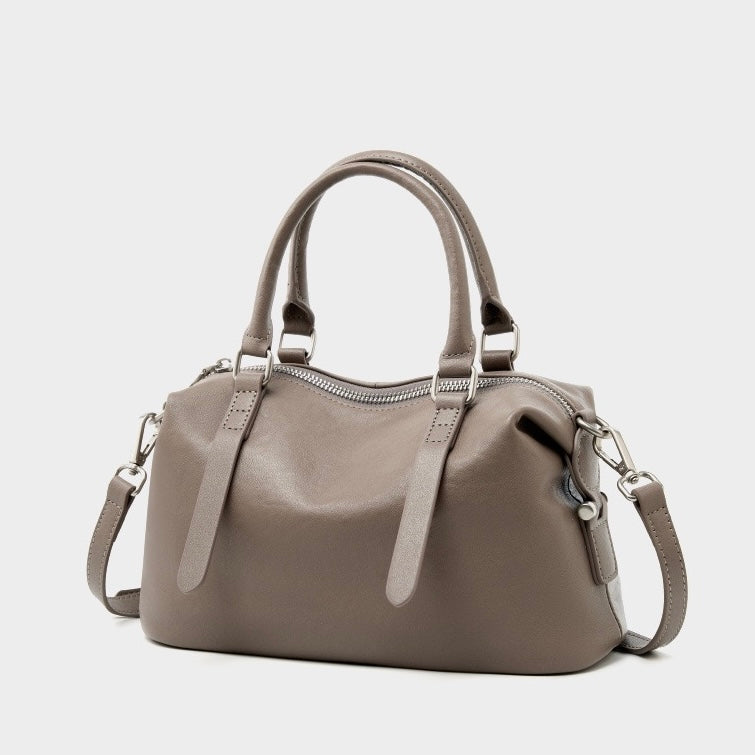 Top Grain Leather Vintage Fashion Pillow Handbag Crossbody Bag