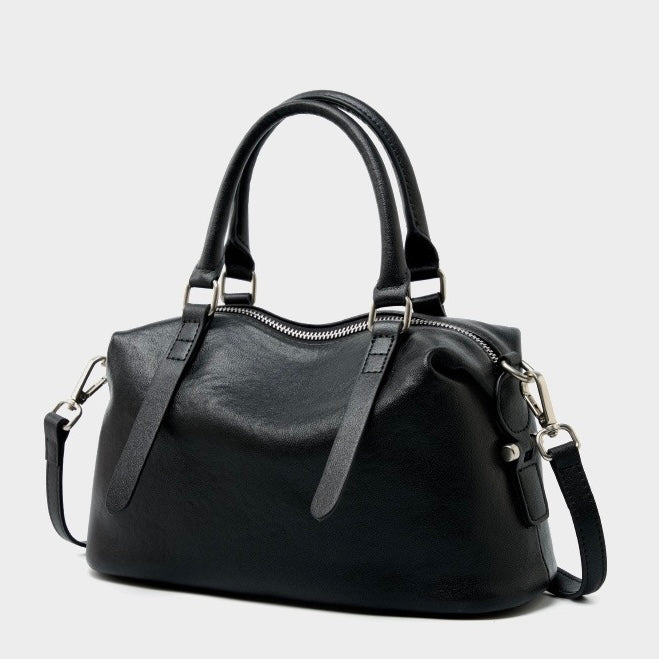 Top Grain Leather Vintage Fashion Pillow Handbag Crossbody Bag