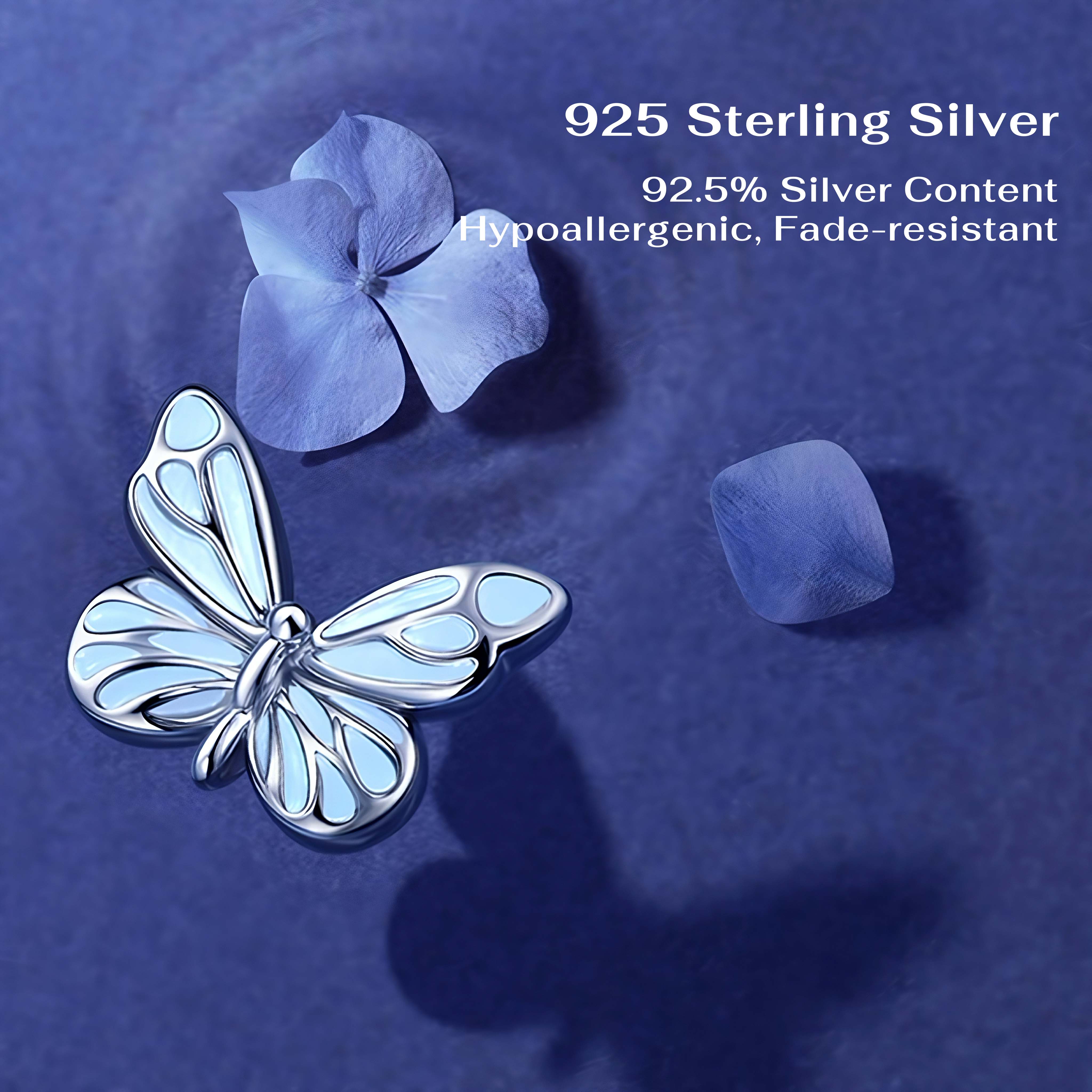 Luminous Dream Blue Butterfly Earrings