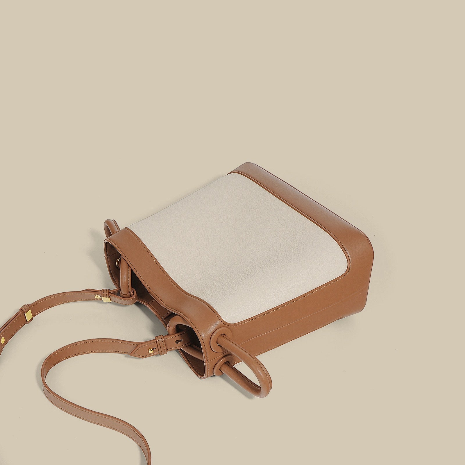 Women's Premium Genuine Leather Crossbody Handheld Commuting Bucket Bag