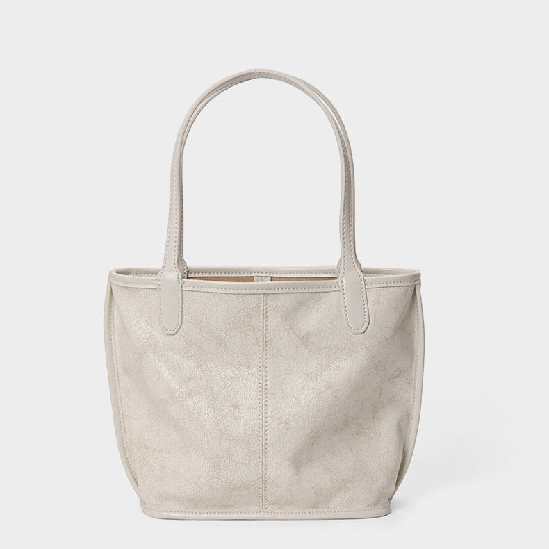 Women's Vintage Genuine Leather Tote with Pouch