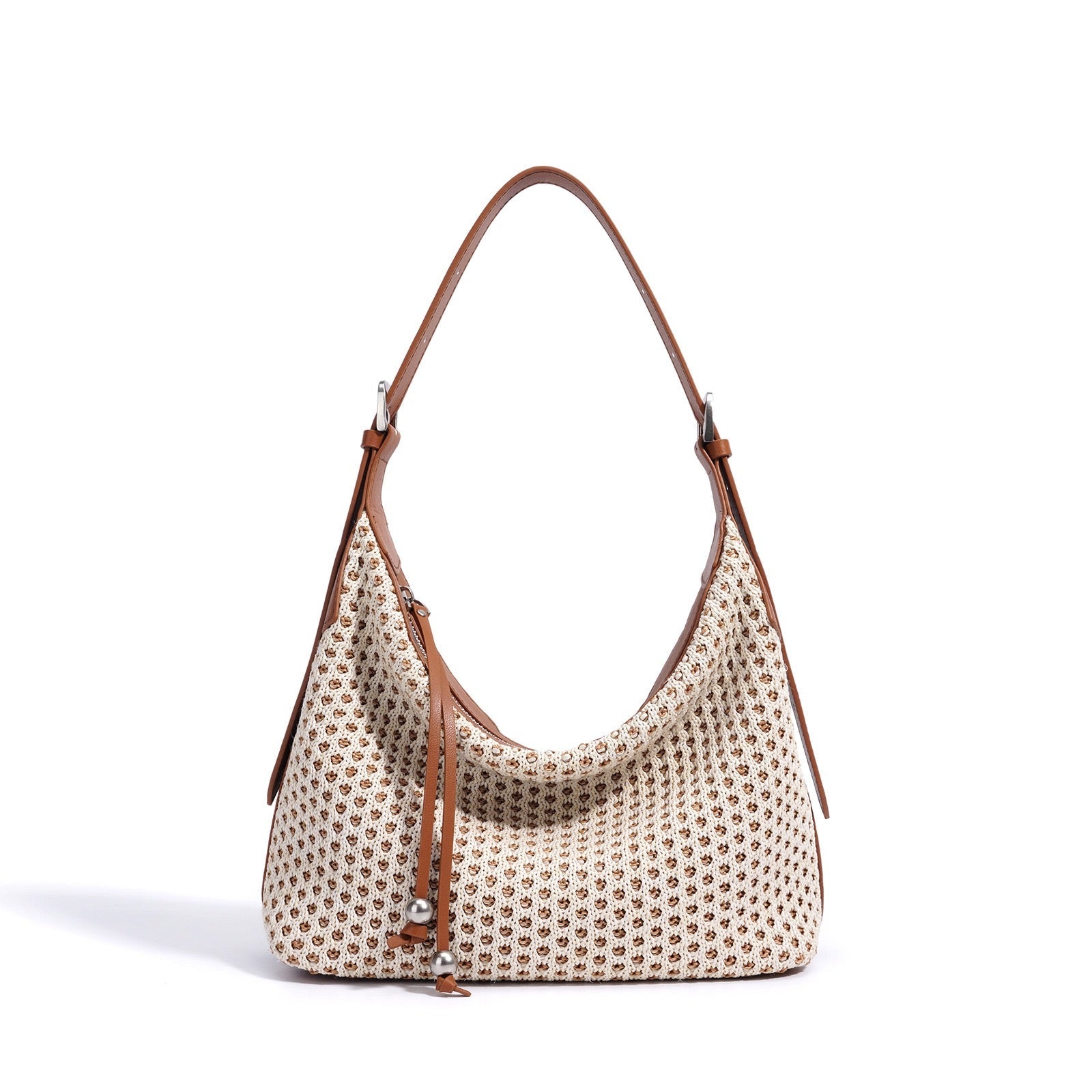Braided Retro Straw Woven Versatile Large Capacity Dumpling Shoulder Bag