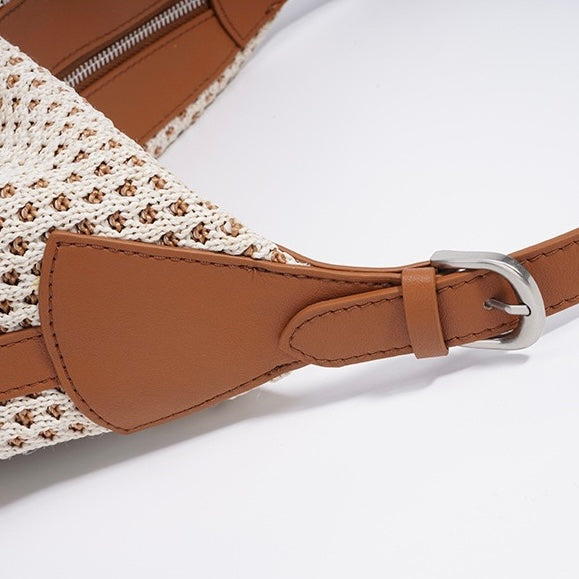 Braided Retro Straw Woven Versatile Large Capacity Dumpling Shoulder Bag