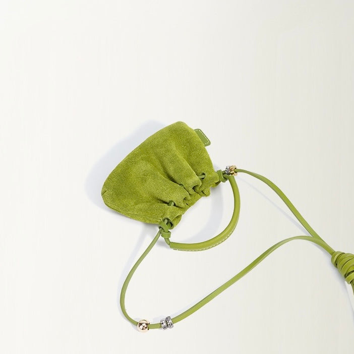 Vintage Frosted Texture Cloud Pleated Mini Handbag Crossbody Bag