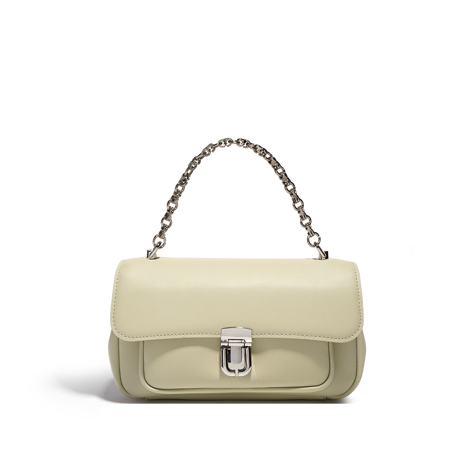 Spring Summer Chic Cowhide Mini Square Bag with Lock Closure