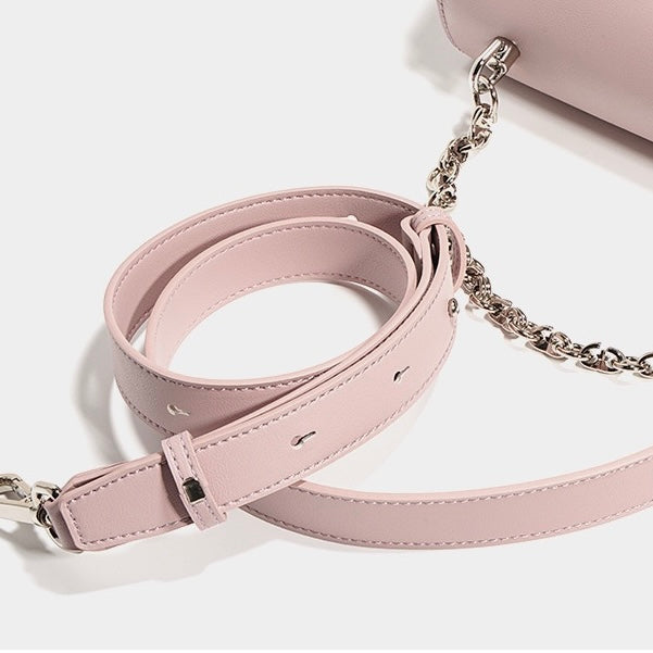 Spring Summer Chic Cowhide Mini Square Bag with Lock Closure