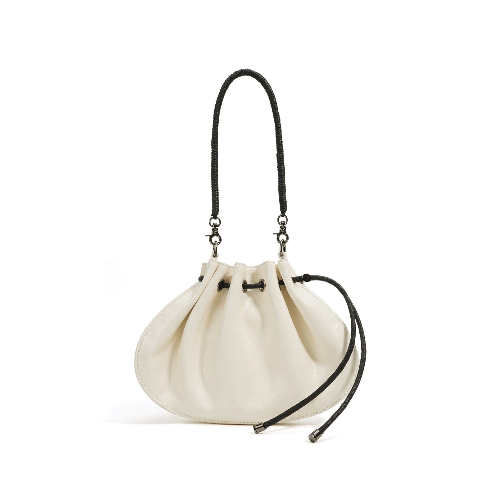 Women's Sheepskin Drawstring Small Handbag Crossbody Bag