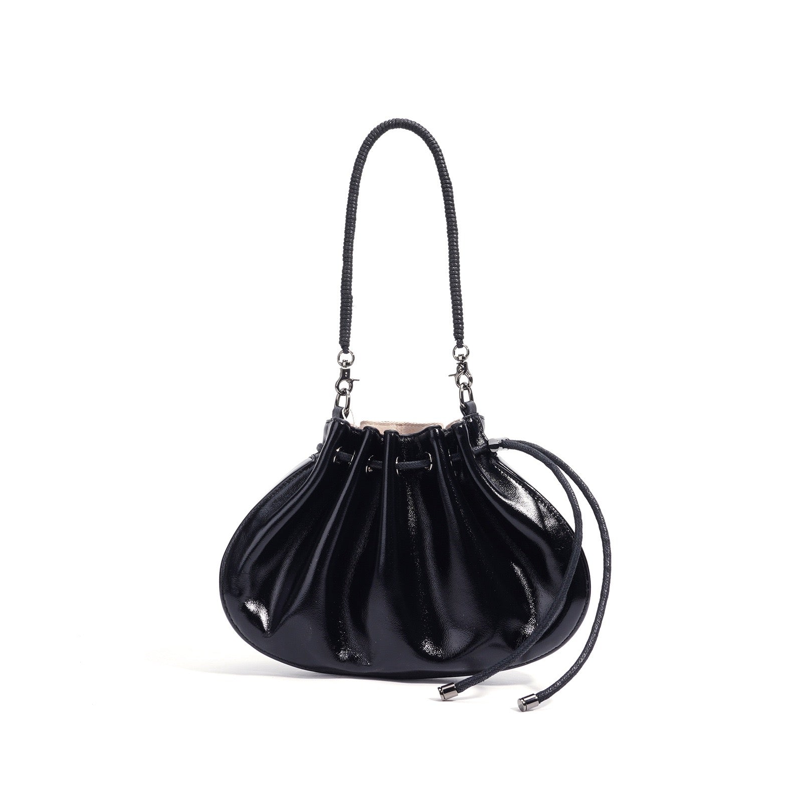 Women's Sheepskin Drawstring Small Handbag Crossbody Bag