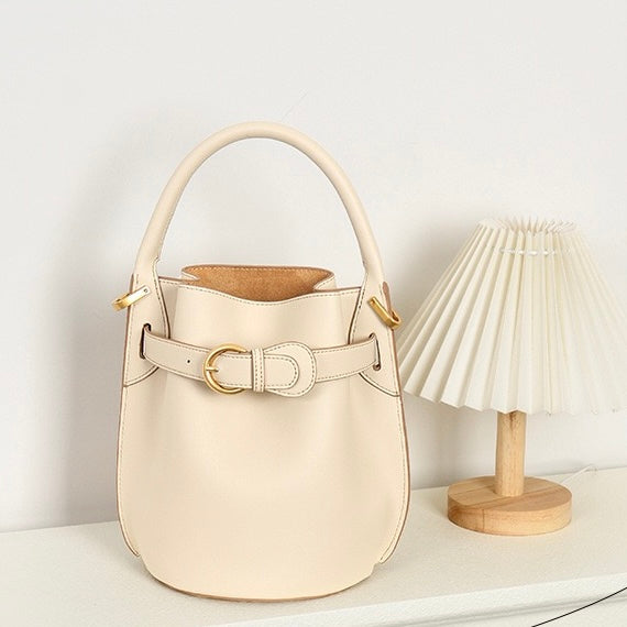 Stylish Exquisite Women's Genuine Leather Mini Bucket Crossbody Handbag