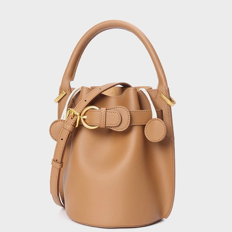 Stylish Exquisite Women's Genuine Leather Mini Bucket Crossbody Handbag