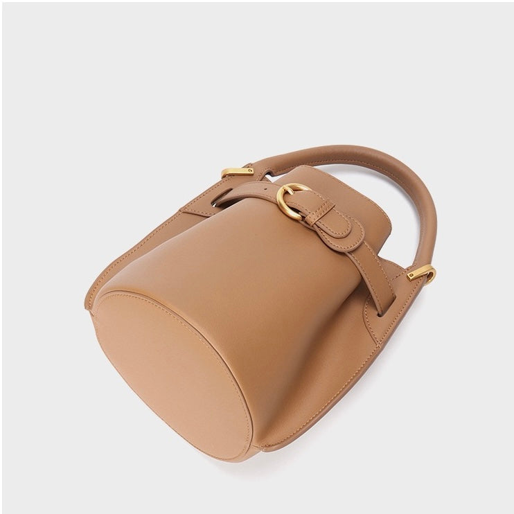 Stylish Exquisite Women's Genuine Leather Mini Bucket Crossbody Handbag