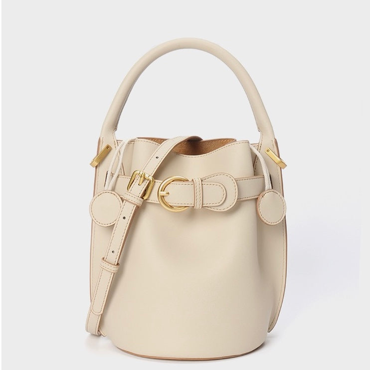 Stylish Exquisite Women's Genuine Leather Mini Bucket Crossbody Handbag