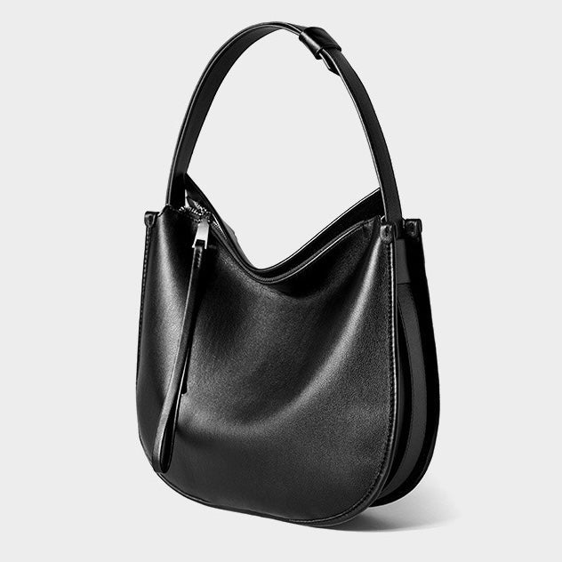 Women’s Genuine Leather Soft Tote Bag in Lazy Chic Style with Large Capacity