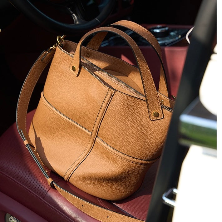 Women’s Genuine Leather Large Capacity Bucket Bag
