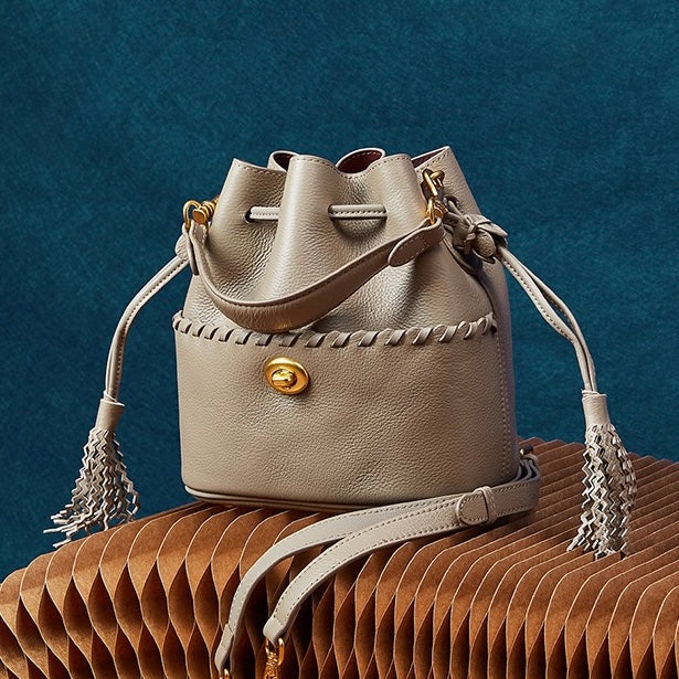 Women's Genuine Leather New Bucket Fringe Handbag Crossbody Bag