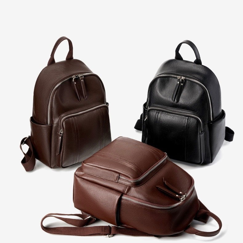 Stylish Large Capacity Soft Leather Multifunctional Women's Genuine Leather Backpack