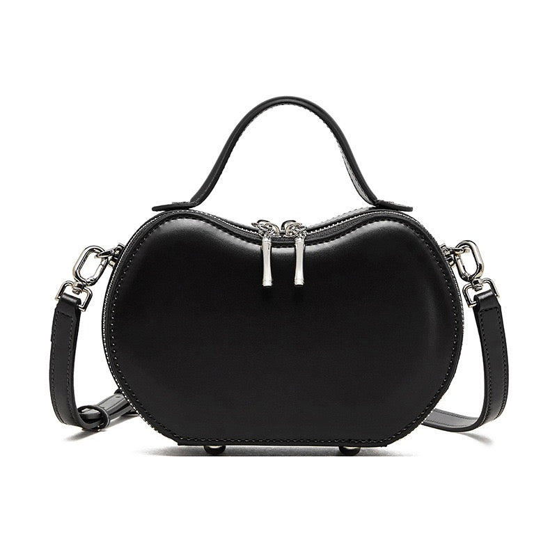 Women's Genuine Leather Unique Apple-Shaped Handbag