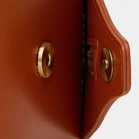 Women's Genuine Leather Retro Bowling Bag with Horse Charm