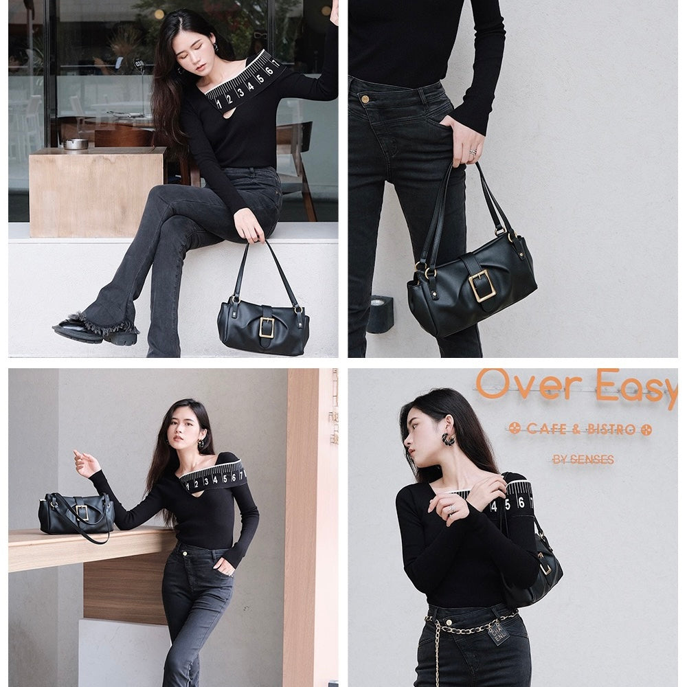 2025 Spring New Women’s Genuine Leather Handheld & Underarm Baguette Bag