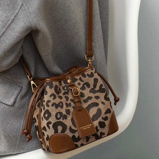 Women's Spring Summer Fashion Canvas Bucket Crossbody Shoulder Bag