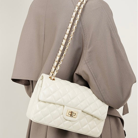 Inspired Quilted Women's Genuine Leather Shoulder Crossbody Bag